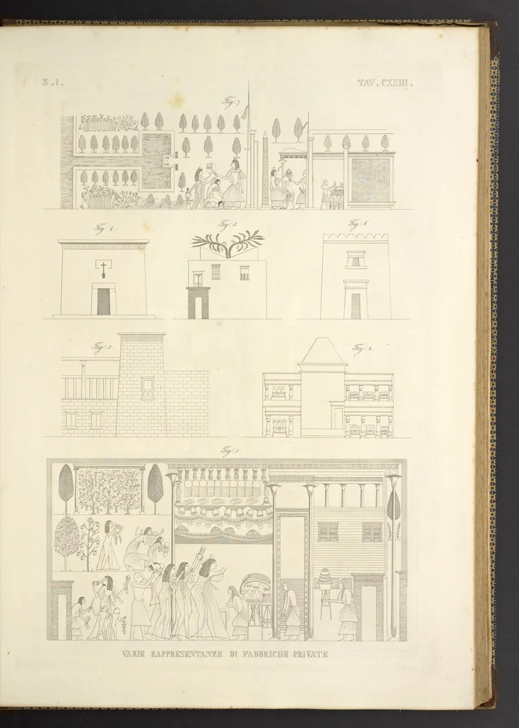 An illustration from L'architettura antica descritta e dimostrata coi monumenti ... : opera divisa in tre sezioni risguardanti la storia, la teorica, e le pratiche dell' architettura egiziana, greca e romana, 1830, leaf 270