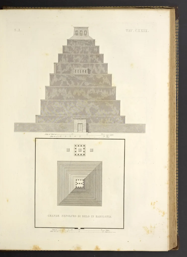 An illustration from L'architettura antica descritta e dimostrata coi monumenti ... : opera divisa in tre sezioni risguardanti la storia, la teorica, e le pratiche dell' architettura egiziana, greca e romana, 1830, leaf 282