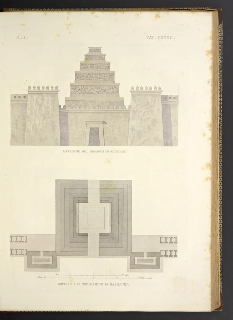 An illustration from L'architettura antica descritta e dimostrata coi monumenti ... : opera divisa in tre sezioni risguardanti la storia, la teorica, e le pratiche dell' architettura egiziana, greca e romana, 1830, leaf 288