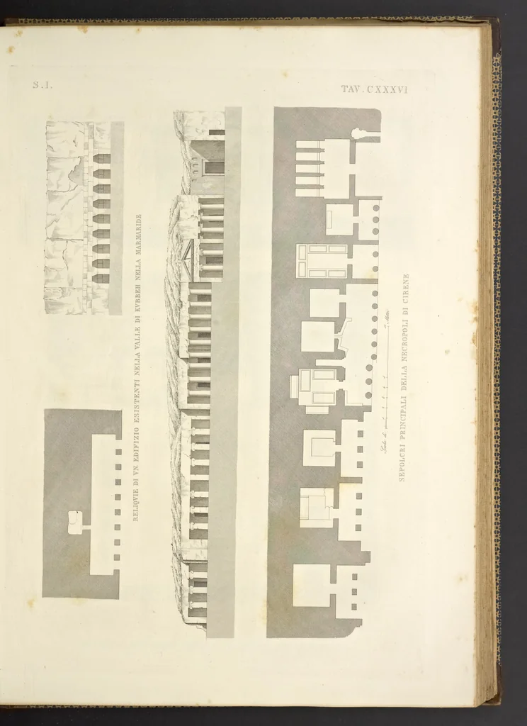 An illustration from L'architettura antica descritta e dimostrata coi monumenti ... : opera divisa in tre sezioni risguardanti la storia, la teorica, e le pratiche dell' architettura egiziana, greca e romana, 1830, leaf 296