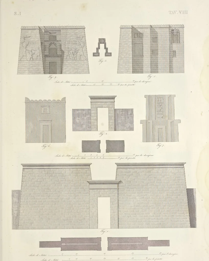 An illustration from L'architettura antica descritta e dimostrata coi monumenti ... : opera divisa in tre sezioni risguardanti la storia, la teorica, e le pratiche dell' architettura egiziana, greca e romana, 1830, leaf 30