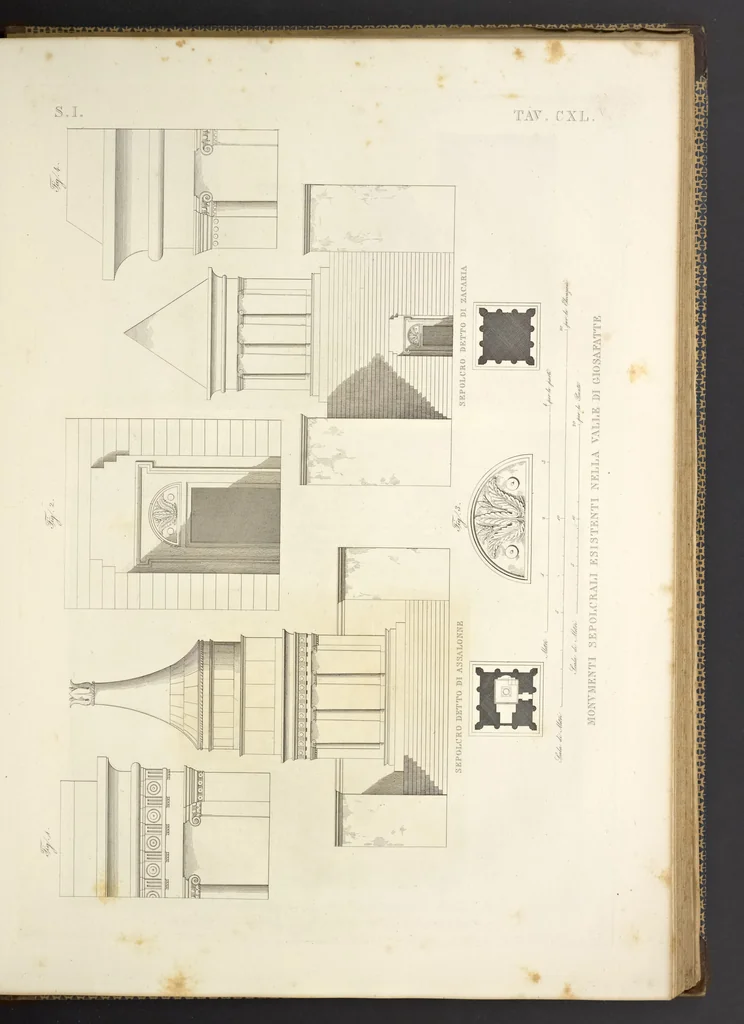 An illustration from L'architettura antica descritta e dimostrata coi monumenti ... : opera divisa in tre sezioni risguardanti la storia, la teorica, e le pratiche dell' architettura egiziana, greca e romana, 1830, leaf 304
