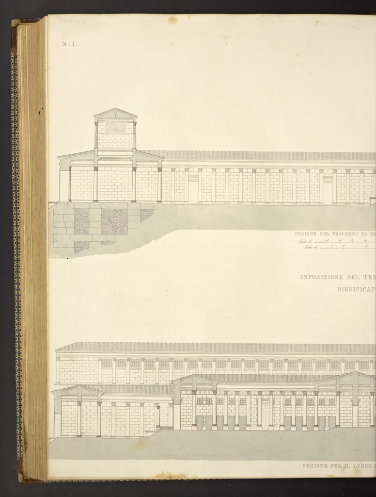 An illustration from L'architettura antica descritta e dimostrata coi monumenti ... : opera divisa in tre sezioni risguardanti la storia, la teorica, e le pratiche dell' architettura egiziana, greca e romana, 1830, leaf 321