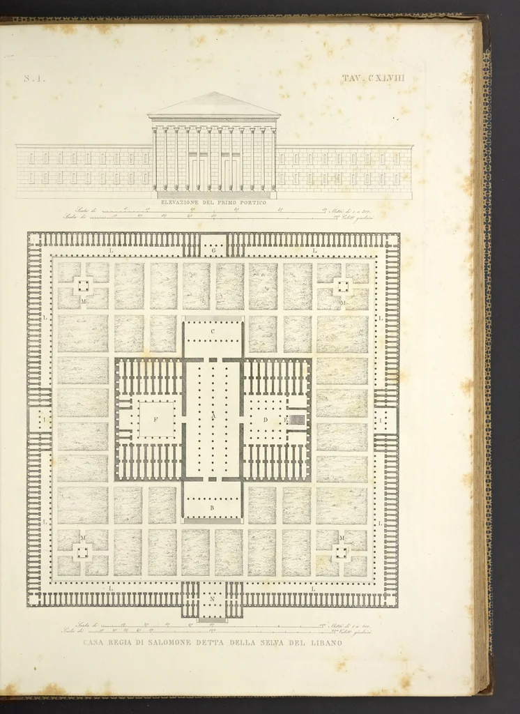 An illustration from L'architettura antica descritta e dimostrata coi monumenti ... : opera divisa in tre sezioni risguardanti la storia, la teorica, e le pratiche dell' architettura egiziana, greca e romana, 1830, leaf 326