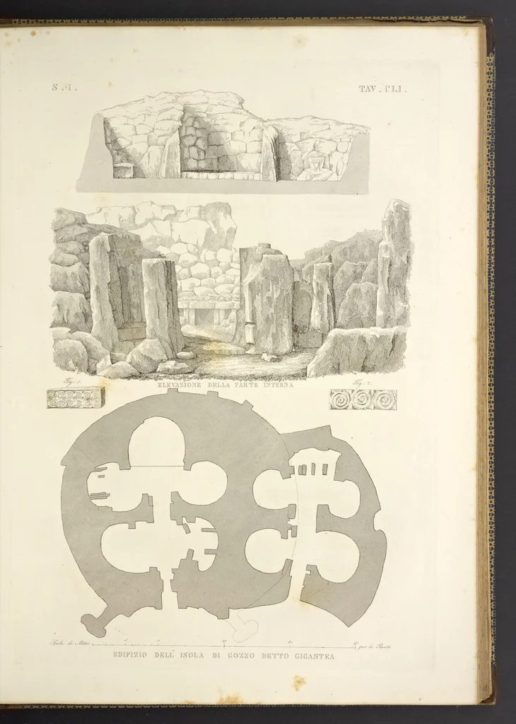 An illustration from L'architettura antica descritta e dimostrata coi monumenti ... : opera divisa in tre sezioni risguardanti la storia, la teorica, e le pratiche dell' architettura egiziana, greca e romana, 1830, leaf 332