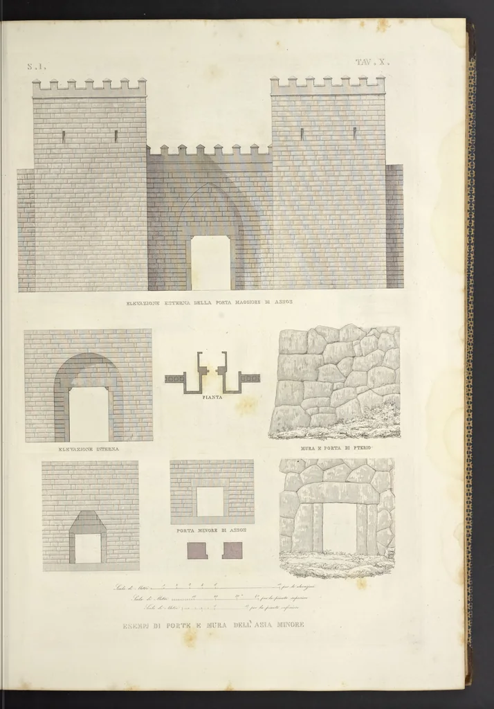 An illustration from L'architettura antica descritta e dimostrata coi monumenti ... : opera divisa in tre sezioni risguardanti la storia, la teorica, e le pratiche dell' architettura egiziana, greca e romana, 1830, leaf 34