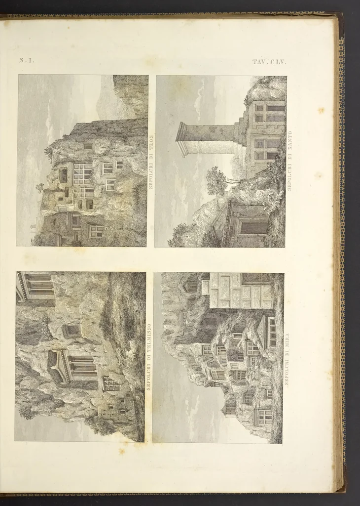 An illustration from L'architettura antica descritta e dimostrata coi monumenti ... : opera divisa in tre sezioni risguardanti la storia, la teorica, e le pratiche dell' architettura egiziana, greca e romana, 1830, leaf 340