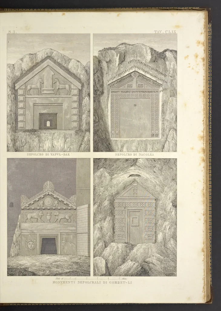 An illustration from L'architettura antica descritta e dimostrata coi monumenti ... : opera divisa in tre sezioni risguardanti la storia, la teorica, e le pratiche dell' architettura egiziana, greca e romana, 1830, leaf 348