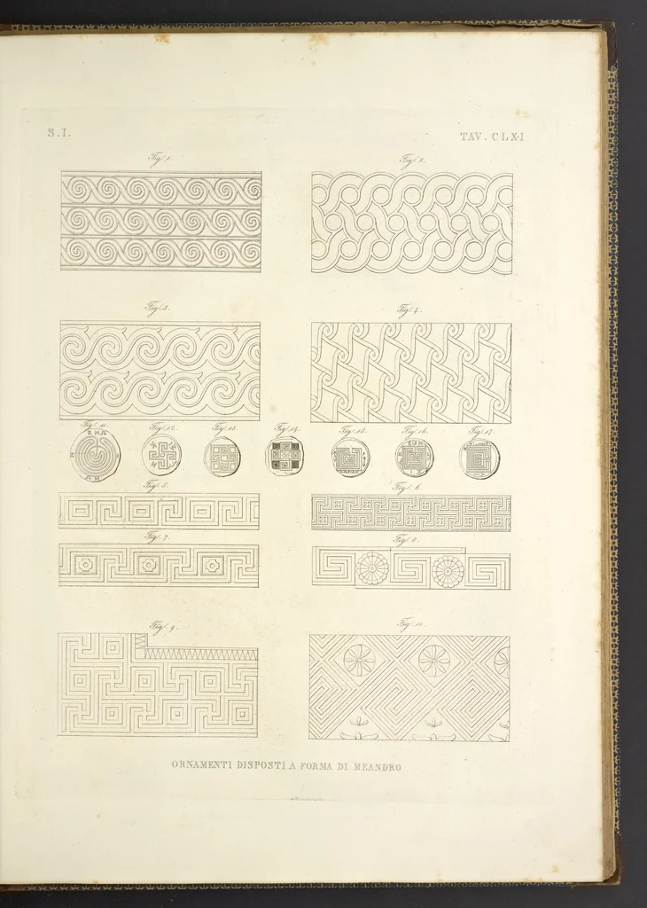 An illustration from L'architettura antica descritta e dimostrata coi monumenti ... : opera divisa in tre sezioni risguardanti la storia, la teorica, e le pratiche dell' architettura egiziana, greca e romana, 1830, leaf 352