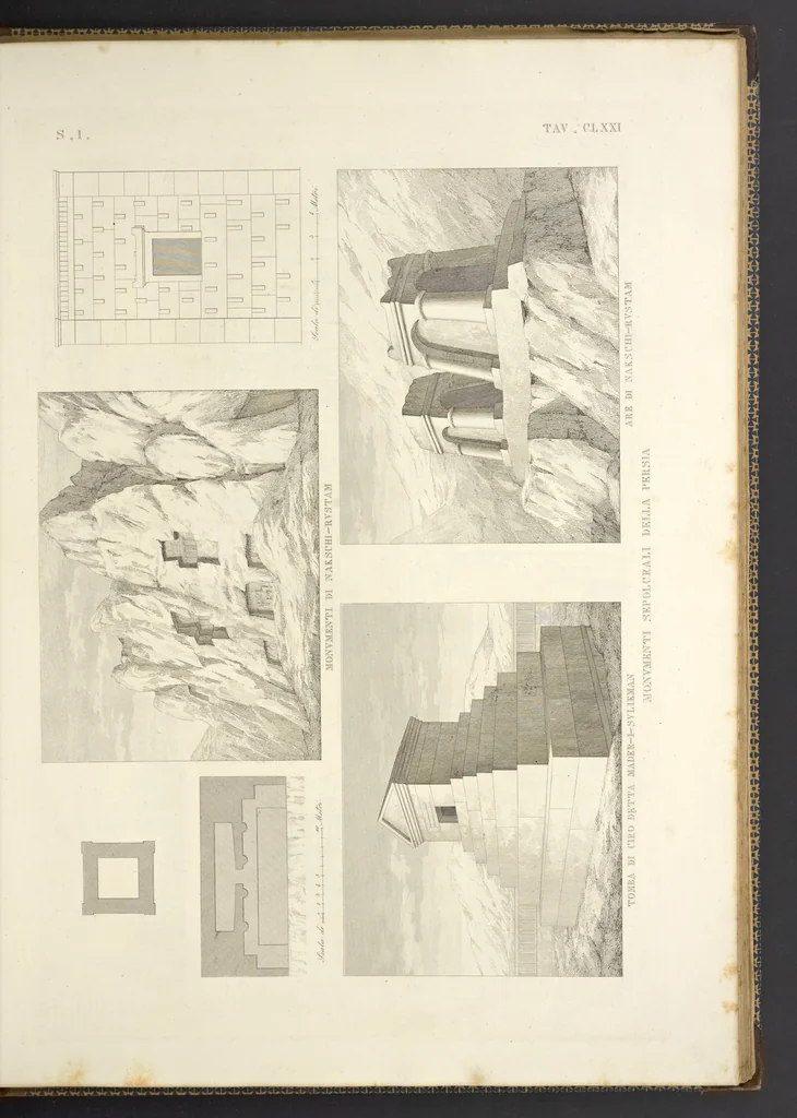 An illustration from L'architettura antica descritta e dimostrata coi monumenti ... : opera divisa in tre sezioni risguardanti la storia, la teorica, e le pratiche dell' architettura egiziana, greca e romana, 1830, leaf 372