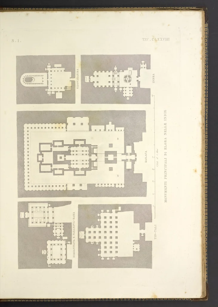 An illustration from L'architettura antica descritta e dimostrata coi monumenti ... : opera divisa in tre sezioni risguardanti la storia, la teorica, e le pratiche dell' architettura egiziana, greca e romana, 1830, leaf 386