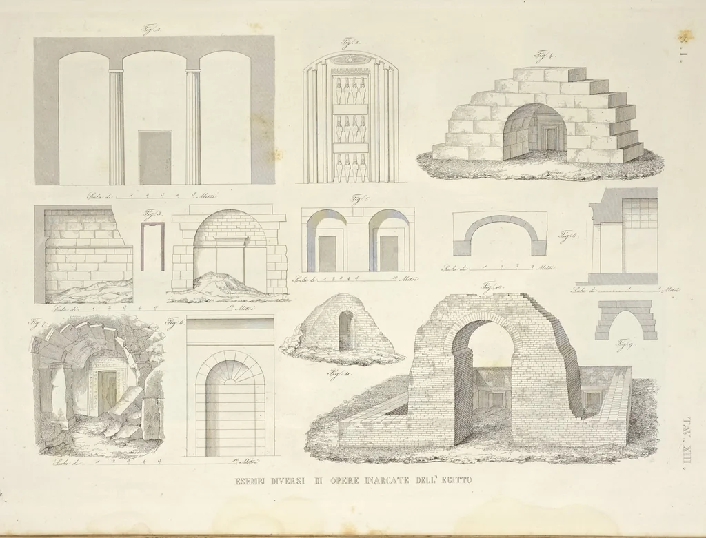 An illustration from L'architettura antica descritta e dimostrata coi monumenti ... : opera divisa in tre sezioni risguardanti la storia, la teorica, e le pratiche dell' architettura egiziana, greca e romana, 1830, leaf 40