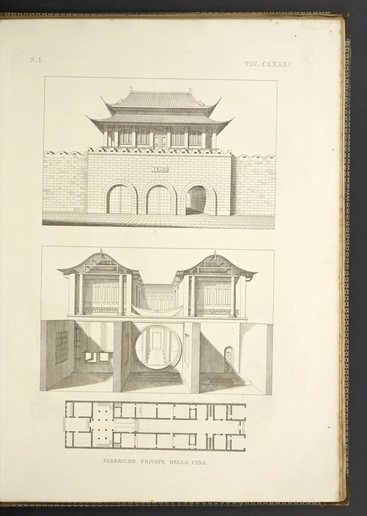 An illustration from L'architettura antica descritta e dimostrata coi monumenti ... : opera divisa in tre sezioni risguardanti la storia, la teorica, e le pratiche dell' architettura egiziana, greca e romana, 1830, leaf 400