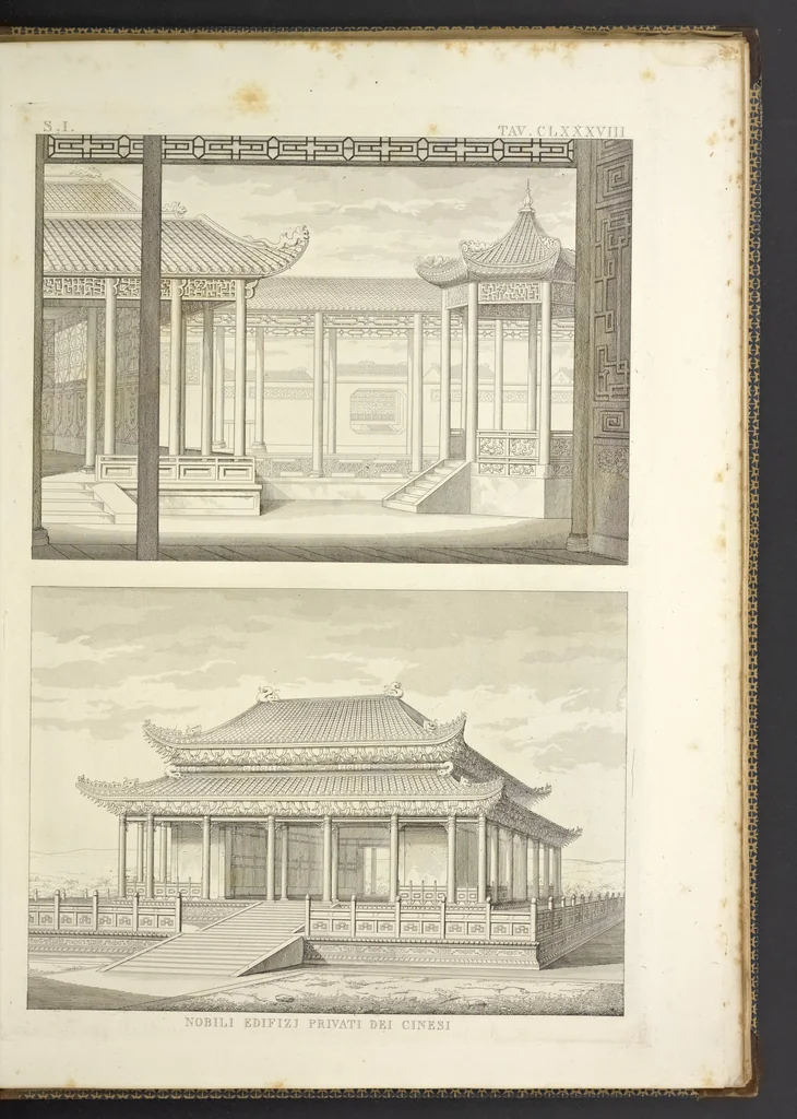 An illustration from L'architettura antica descritta e dimostrata coi monumenti ... : opera divisa in tre sezioni risguardanti la storia, la teorica, e le pratiche dell' architettura egiziana, greca e romana, 1830, leaf 406