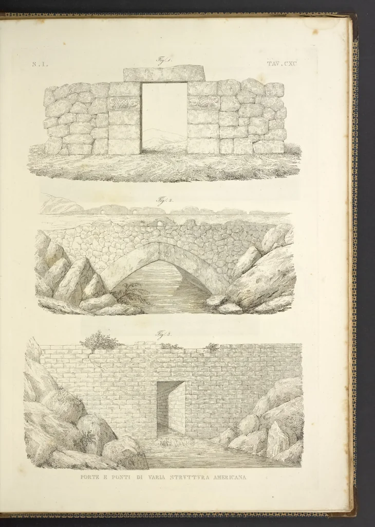 An illustration from L'architettura antica descritta e dimostrata coi monumenti ... : opera divisa in tre sezioni risguardanti la storia, la teorica, e le pratiche dell' architettura egiziana, greca e romana, 1830, leaf 410