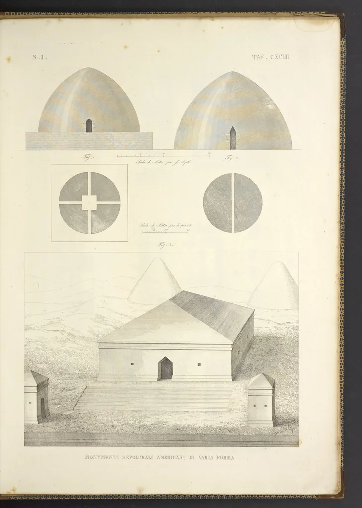 An illustration from L'architettura antica descritta e dimostrata coi monumenti ... : opera divisa in tre sezioni risguardanti la storia, la teorica, e le pratiche dell' architettura egiziana, greca e romana, 1830, leaf 416