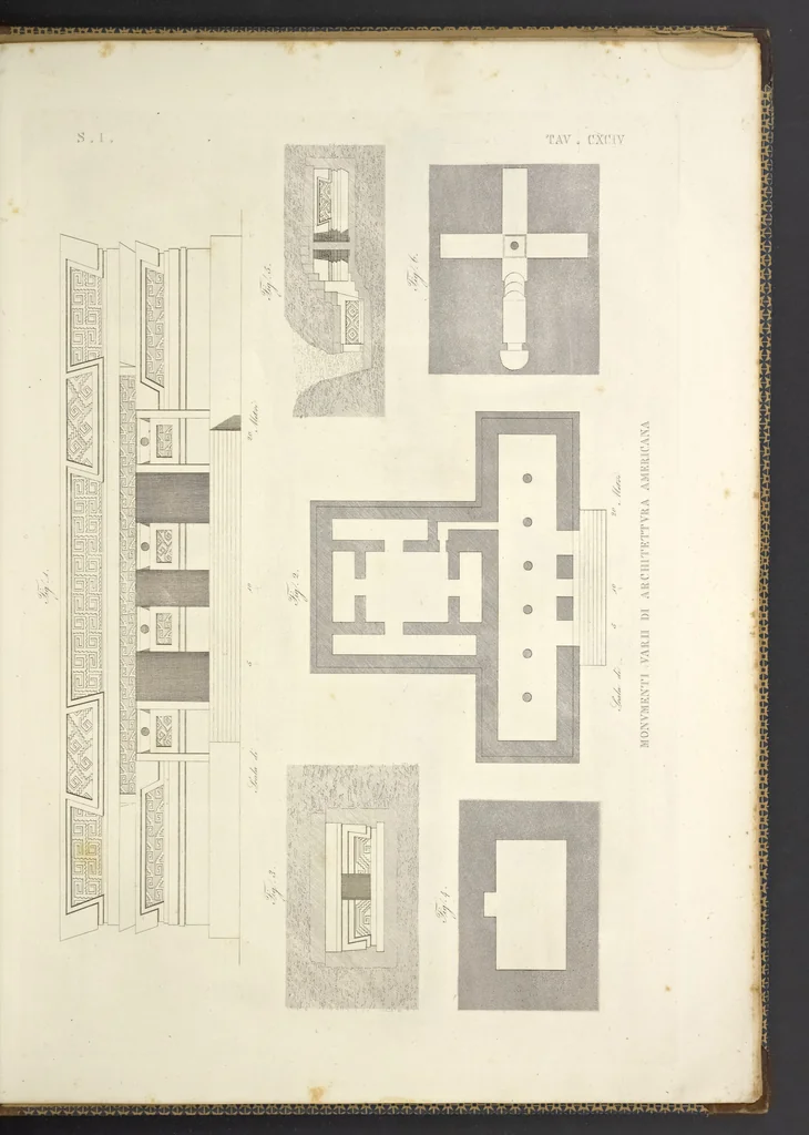 An illustration from L'architettura antica descritta e dimostrata coi monumenti ... : opera divisa in tre sezioni risguardanti la storia, la teorica, e le pratiche dell' architettura egiziana, greca e romana, 1830, leaf 418
