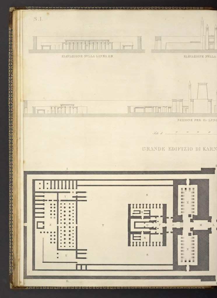An illustration from L'architettura antica descritta e dimostrata coi monumenti ... : opera divisa in tre sezioni risguardanti la storia, la teorica, e le pratiche dell' architettura egiziana, greca e romana, 1830, leaf 53