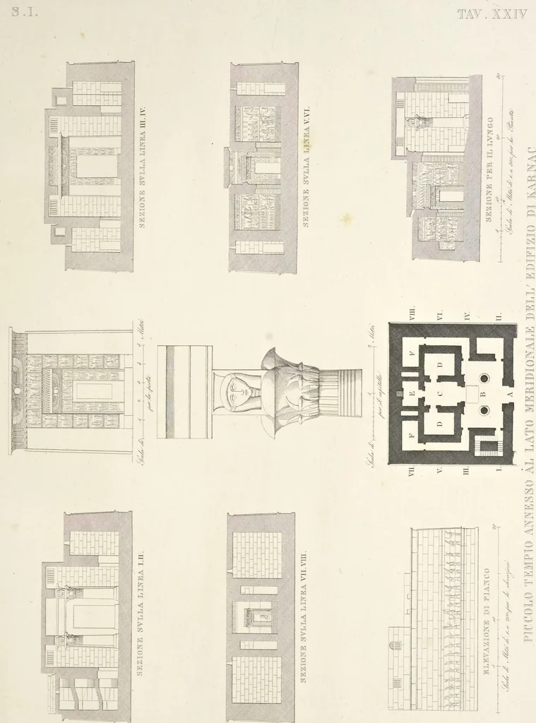 An illustration from L'architettura antica descritta e dimostrata coi monumenti ... : opera divisa in tre sezioni risguardanti la storia, la teorica, e le pratiche dell' architettura egiziana, greca e romana, 1830, leaf 66
