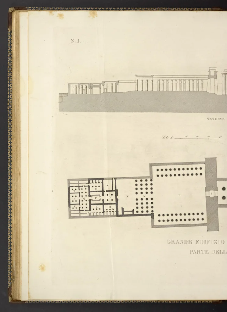 An illustration from L'architettura antica descritta e dimostrata coi monumenti ... : opera divisa in tre sezioni risguardanti la storia, la teorica, e le pratiche dell' architettura egiziana, greca e romana, 1830, leaf 69