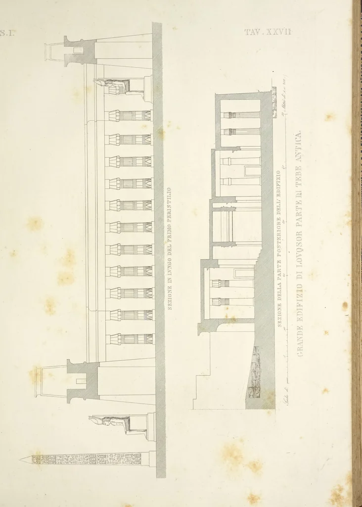 An illustration from L'architettura antica descritta e dimostrata coi monumenti ... : opera divisa in tre sezioni risguardanti la storia, la teorica, e le pratiche dell' architettura egiziana, greca e romana, 1830, leaf 74