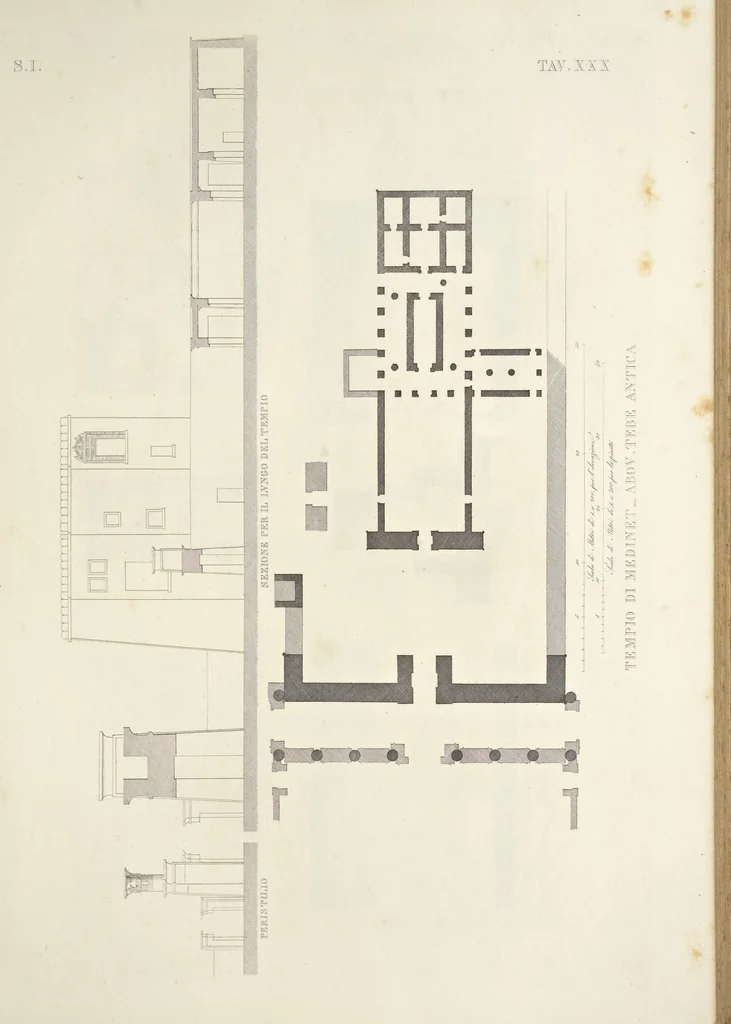 An illustration from L'architettura antica descritta e dimostrata coi monumenti ... : opera divisa in tre sezioni risguardanti la storia, la teorica, e le pratiche dell' architettura egiziana, greca e romana, 1830, leaf 82