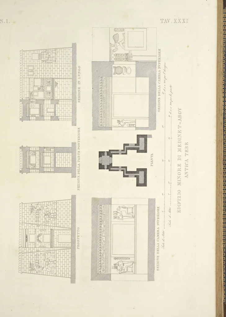 An illustration from L'architettura antica descritta e dimostrata coi monumenti ... : opera divisa in tre sezioni risguardanti la storia, la teorica, e le pratiche dell' architettura egiziana, greca e romana, 1830, leaf 84