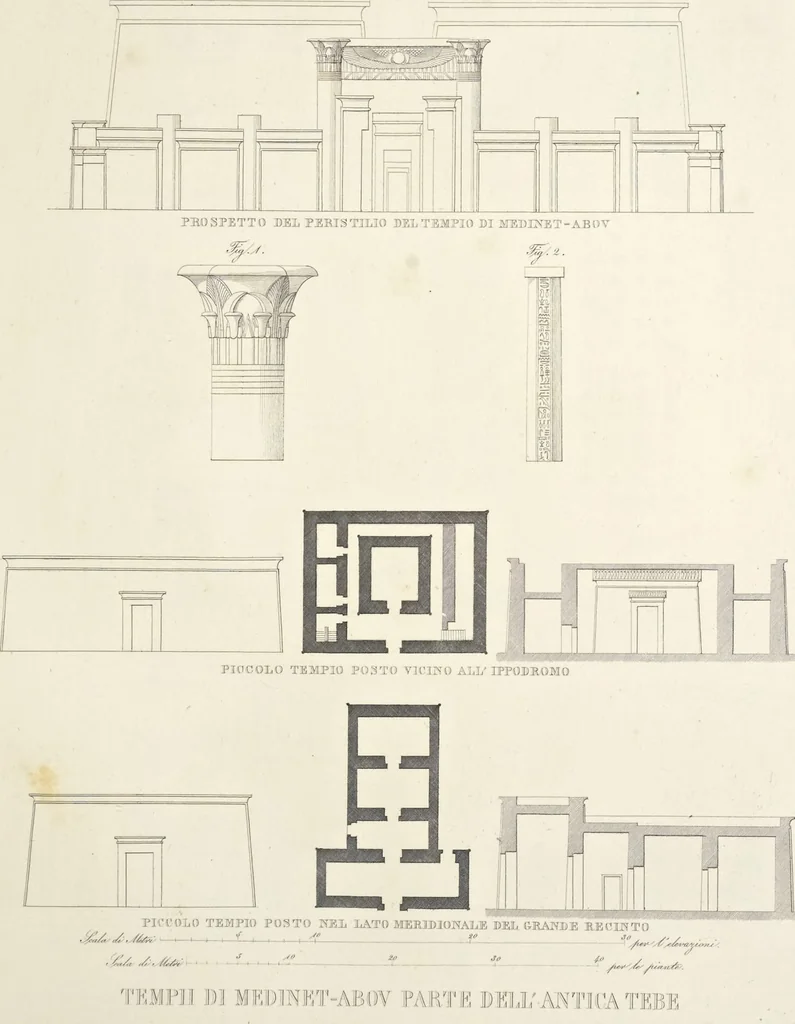 An illustration from L'architettura antica descritta e dimostrata coi monumenti ... : opera divisa in tre sezioni risguardanti la storia, la teorica, e le pratiche dell' architettura egiziana, greca e romana, 1830, leaf 86