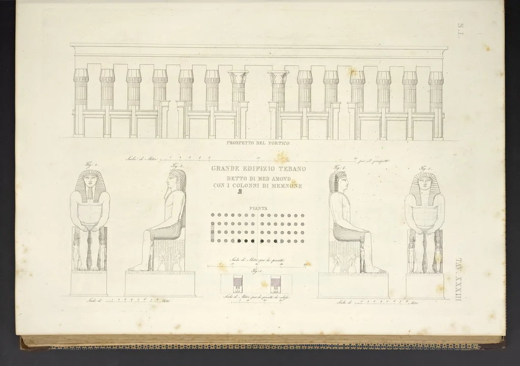 An illustration from L'architettura antica descritta e dimostrata coi monumenti ... : opera divisa in tre sezioni risguardanti la storia, la teorica, e le pratiche dell' architettura egiziana, greca e romana, 1830, leaf 88