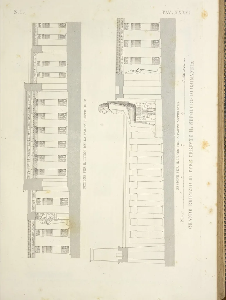 An illustration from L'architettura antica descritta e dimostrata coi monumenti ... : opera divisa in tre sezioni risguardanti la storia, la teorica, e le pratiche dell' architettura egiziana, greca e romana, 1830, leaf 94