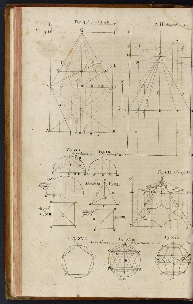 An illustration from Andreæ Alberti duo libri : prior, De perspectiva, cum & præter arithmeticam inventa : posterior, De umbra ad eam pertinente, 1671, leaf 123