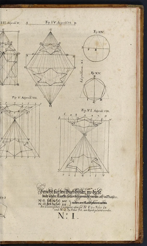 An illustration from Andreæ Alberti duo libri : prior, De perspectiva, cum & præter arithmeticam inventa : posterior, De umbra ad eam pertinente, 1671, leaf 124