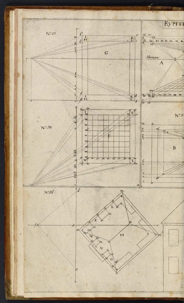 An illustration from Andreæ Alberti duo libri : prior, De perspectiva, cum & præter arithmeticam inventa : posterior, De umbra ad eam pertinente, 1671, leaf 31