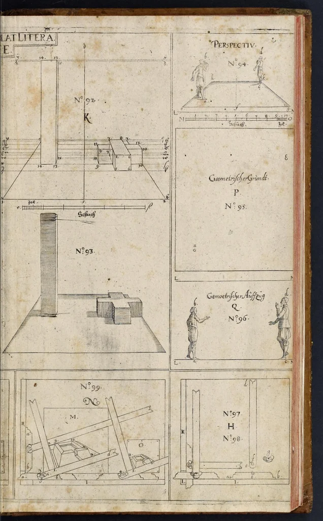 An illustration from Andreæ Alberti duo libri : prior, De perspectiva, cum & præter arithmeticam inventa : posterior, De umbra ad eam pertinente, 1671, leaf 40