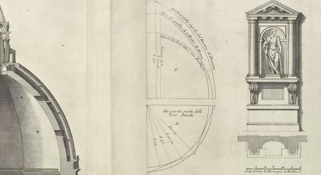 An illustration from Descrizione e studi dell' insigne fabbrica S. Maria del Fiore, metropolitana fiorentina, in varie carte, 1733, leaf 36