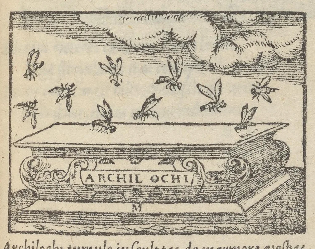 An illustration from Emblematvm clarissimi viri D. Andreæ Alcati [i.e. Alciati] libri II : additæ sunt aliquot in altero libro figuræ, 1567, leaf 146