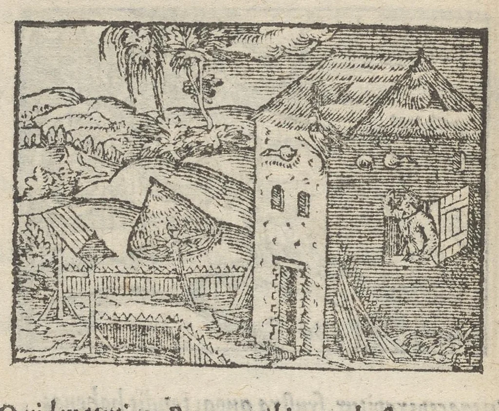 An illustration from Emblematvm clarissimi viri D. Andreæ Alcati [i.e. Alciati] libri II : additæ sunt aliquot in altero libro figuræ, 1567, leaf 151