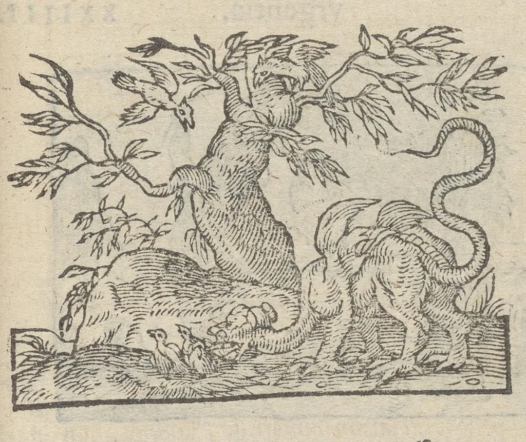 An illustration from Emblematvm clarissimi viri D. Andreæ Alcati [i.e. Alciati] libri II : additæ sunt aliquot in altero libro figuræ, 1567, leaf 28