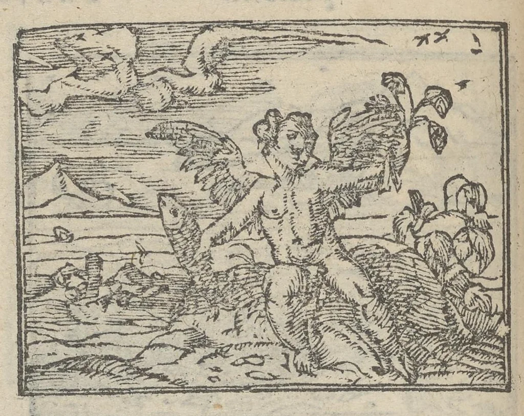 An illustration from Emblematvm clarissimi viri D. Andreæ Alcati [i.e. Alciati] libri II : additæ sunt aliquot in altero libro figuræ, 1567, leaf 81
