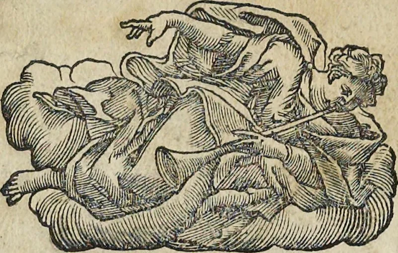 An illustration from Dialogo della pittura di M. Lodovico Dolce, intitolato l'Aretino : nel quale si ragiona della dignità di essa pittura, e di tutte le parti necessarie, che a perfetto pittore si acconvengono : con esempi di pittori antichi, e moderni : e nel fine si fa menzione delle virtù, e delle opere del divin Tiziano = Dialogue sur la peinture de Lovis Dolce, intitulè l'Aretin : dans le quel on traitte de l'excellence de la peinture, & de toutes les qualités necessaires au bon peintre : avec les exemples des peintres anciens, & modernes : à la fin on y parle du merite, & des ouvrages du divin Titien, 1735, leaf 5
