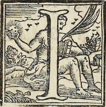 An illustration from Dialogo della pittura di M. Lodovico Dolce, intitolato l'Aretino : nel quale si ragiona della dignità di essa pittura, e di tutte le parti necessarie, che a perfetto pittore si acconvengono : con esempi di pittori antichi, e moderni : e nel fine si fa menzione delle virtù, e delle opere del divin Tiziano = Dialogue sur la peinture de Lovis Dolce, intitulè l'Aretin : dans le quel on traitte de l'excellence de la peinture, & de toutes les qualités necessaires au bon peintre : avec les exemples des peintres anciens, & modernes : à la fin on y parle du merite, & des ouvrages du divin Titien, 1735, leaf 7