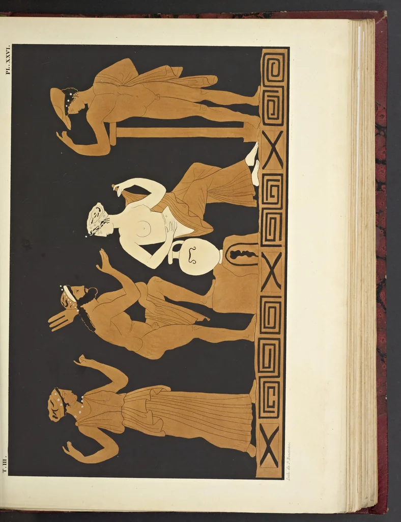 An illustration from Élite des monuments céramographiques; matériaux pour l'histoire des religions et des moeurs de l'antiquité;, 1844, leaf 374