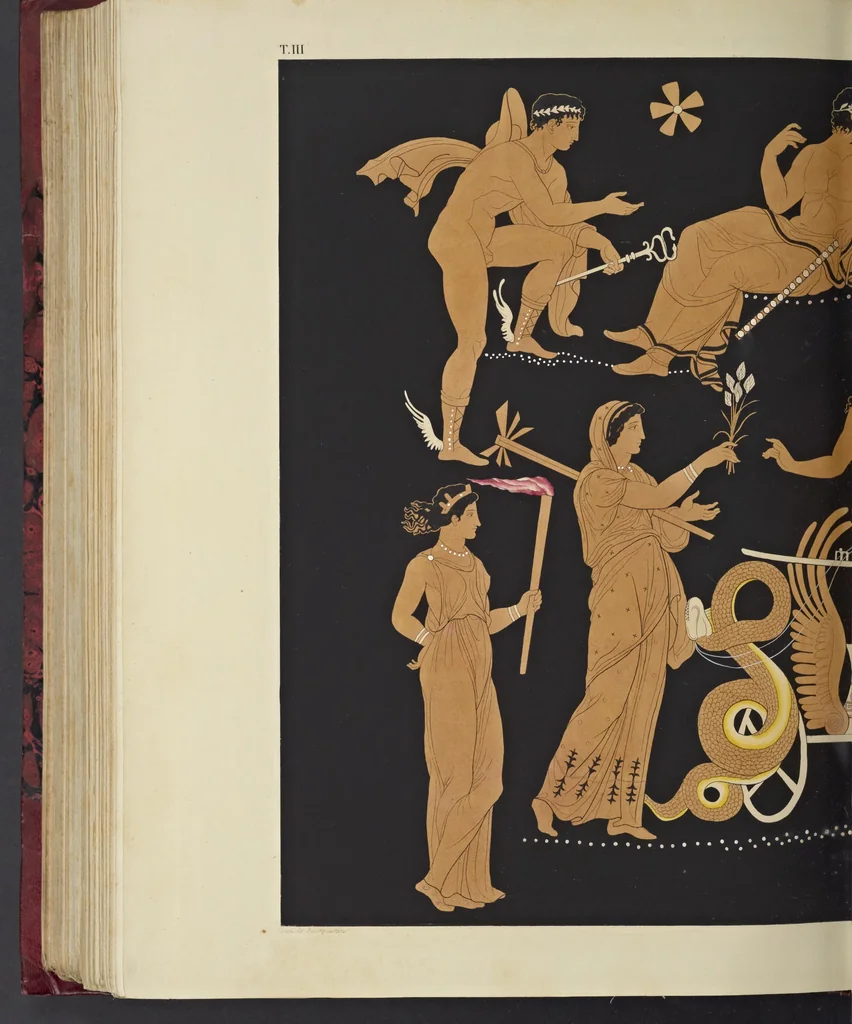 An illustration from Élite des monuments céramographiques; matériaux pour l'histoire des religions et des moeurs de l'antiquité;, 1844, leaf 489