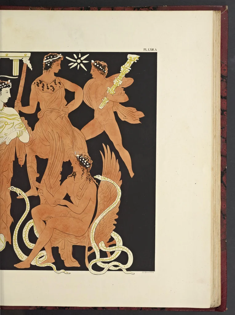 An illustration from Élite des monuments céramographiques; matériaux pour l'histoire des religions et des moeurs de l'antiquité;, 1844, leaf 494
