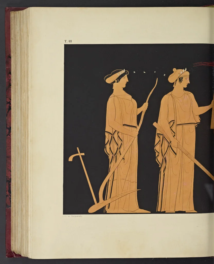 An illustration from Élite des monuments céramographiques; matériaux pour l'histoire des religions et des moeurs de l'antiquité;, 1844, leaf 499