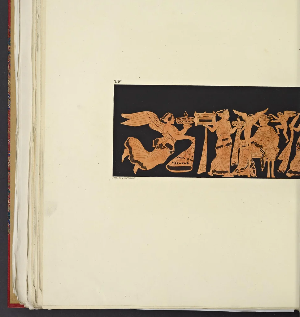 An illustration from Élite des monuments céramographiques; matériaux pour l'histoire des religions et des moeurs de l'antiquité;, 1844, leaf 389