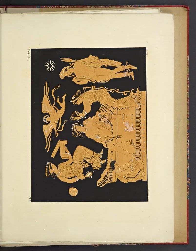 An illustration from Élite des monuments céramographiques; matériaux pour l'histoire des religions et des moeurs de l'antiquité;, 1844, leaf 470