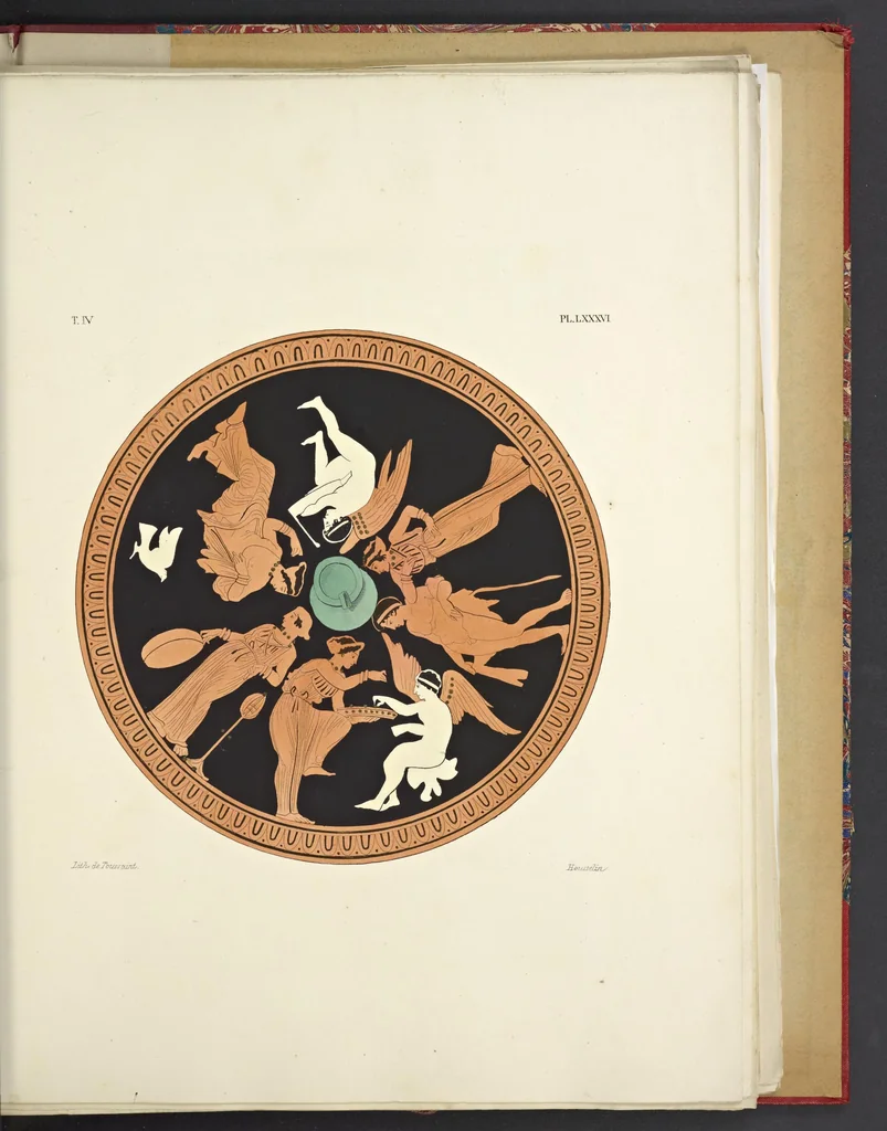 An illustration from Élite des monuments céramographiques; matériaux pour l'histoire des religions et des moeurs de l'antiquité;, 1844, leaf 498