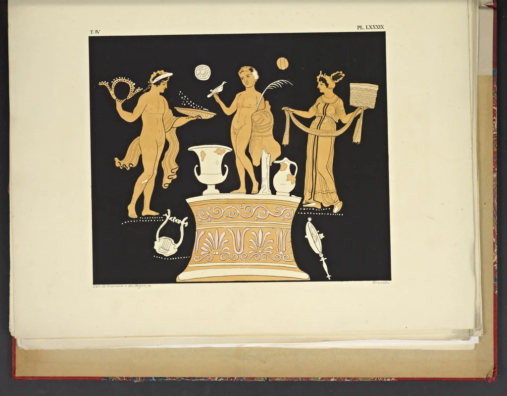 An illustration from Élite des monuments céramographiques; matériaux pour l'histoire des religions et des moeurs de l'antiquité;, 1844, leaf 504