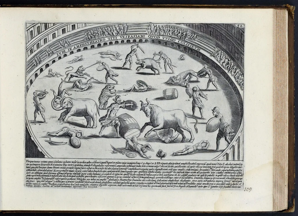 An illustration from Antiqvae vrbis splendor : hoc est præcipva eivsdem templa, amphitheatra, theatra, circi, navmachiæ, arcvs trivmphales, mavsolea aliaqve svmptvosiora ædificia, pompæ item trivmphalis et colossæarvm imaginvm descriptio, 1637, leaf 220